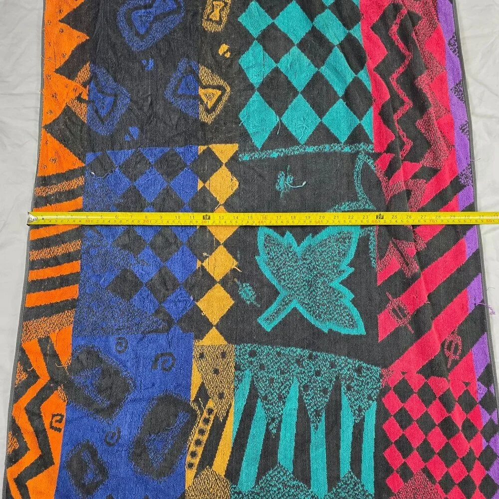 Royal Terry International Cotton Multi Color Bath Towel Abstract Patchwork